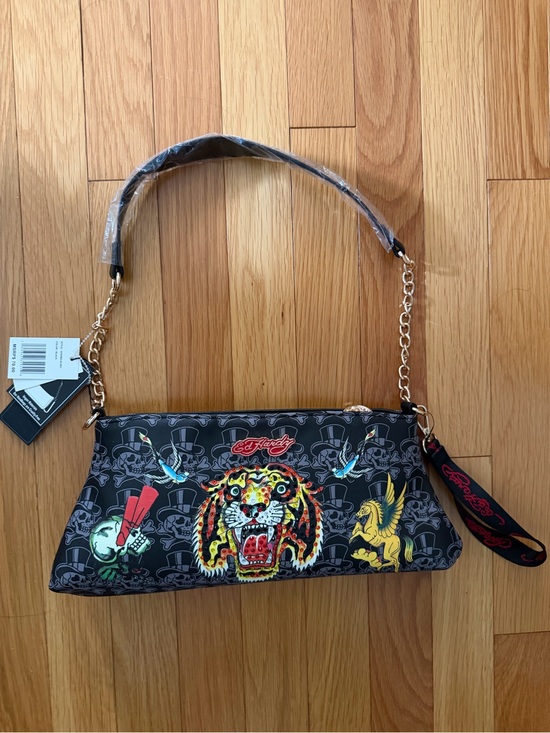 Ed Hardy Handbags - Ed Hardy Black Graphic Tiger Shoulder Bag NWT